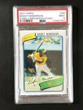 2021 Topps - Iconic Card Manufactured Patches Rickey Henderson #ICP-RH PSA 9