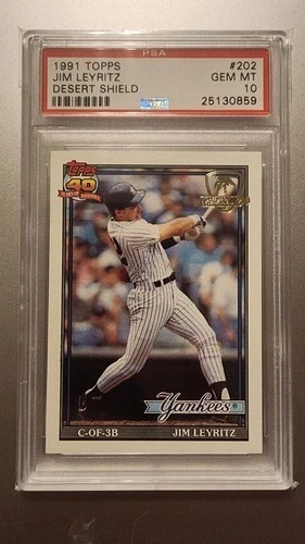 1991 Topps Desert Shield #202 Jim Leyritz PSA 10 Yankees