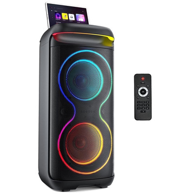 Large Party Speaker, Bluetooth Speaker with Dazzling Rgb Light, Two 6.5'' Subwoo