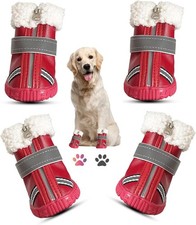 Quality Pet Dog Boots Waterproof Cotton Anti-slip Reflective Puppy Snow Shoes