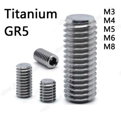 Titanium GR5 Hex Socket Set Screws Flat Point Grub Screws M2/M2.5/M3/M4/M5/M6/M8