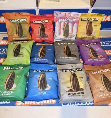 Smackin' Sunflower Seeds - Birthday Cake w/ Variety Bundle 12 pack 4oz bags