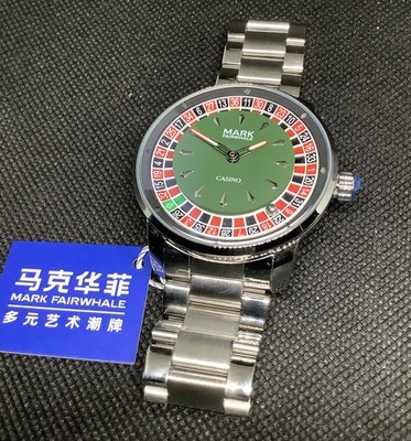 Roulette Rotating Dial Quartz Men's Watch Casino Poker Gift Spinning 43mm New