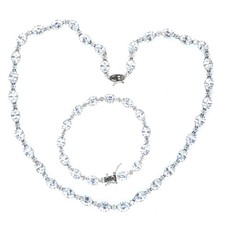 Retro Stauer Sterling silver crystal necklace and bracelet set