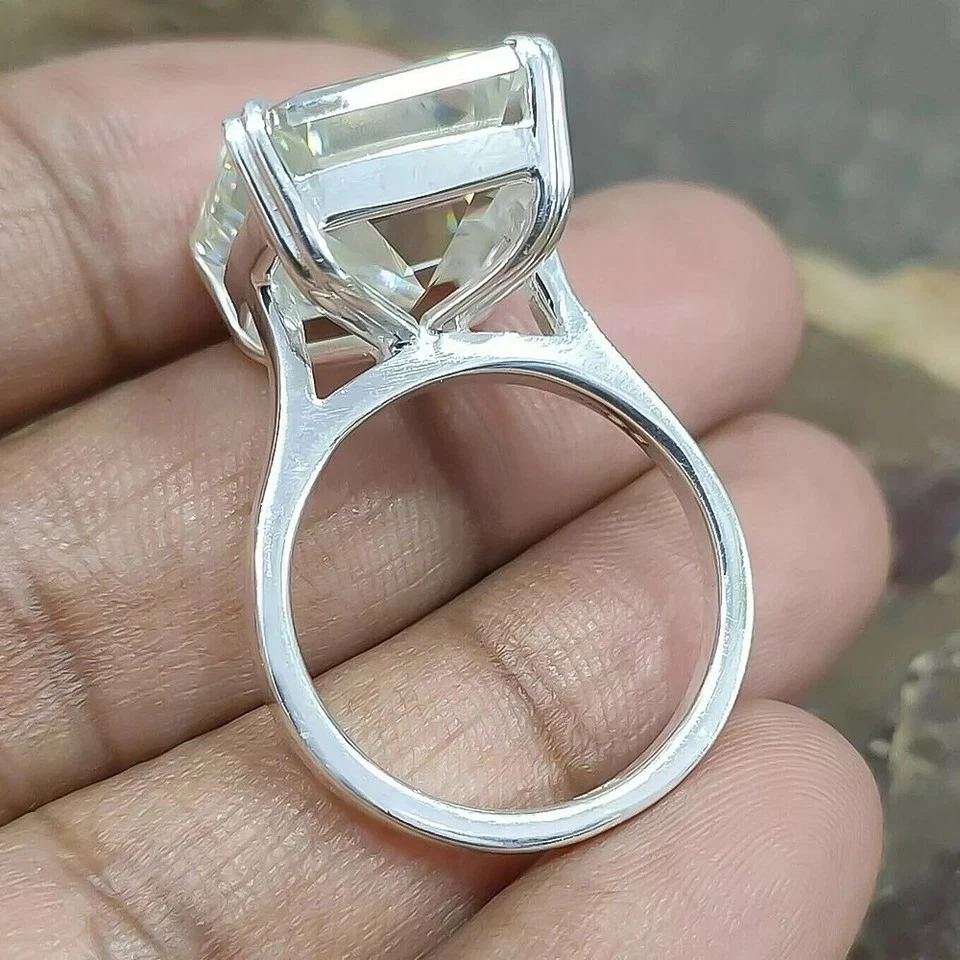 Anello di fidanzamento in argento sterling 925 con diamanti coltivati in... - Immagine 4 di 4