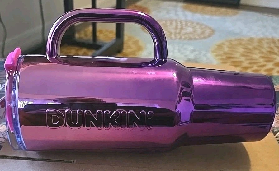 Mango de vaso de acero inoxidable DUNKIN metálico PÚRPURA 40 oz  Foto 2 de 4