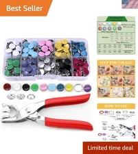 Versatile 100 Sets Metal Snap Buttons - 9.5mm Snap Kit for DIY Crafts & Sewing