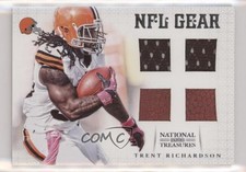 2012 Panini National Treasures NFL Gear Quad Materials 7/25 Trent Richardson fm0