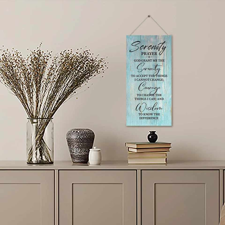 Serenity Prayer Wooden Wall Decor Sign, 12X6 Inch Rustic Plaque - Image 3 of 4