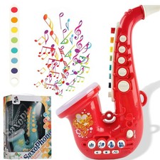 Kids Saxophone Toy with Light Sound Musical Instrument Toy for Beginners Gift