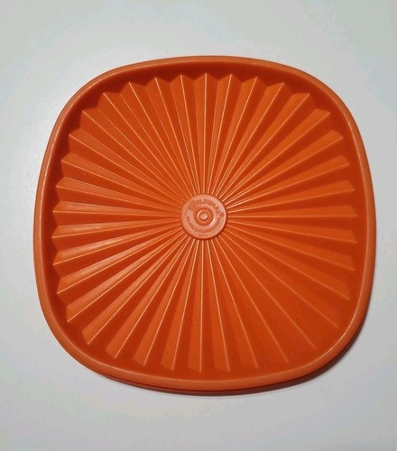 Tupperware Servalier Square Starburst Replacement Lid Vintage 839 Orange