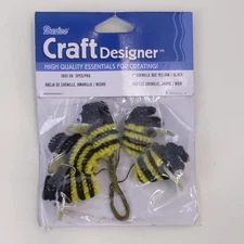 Darice Craft Designer Chenille Bees Yellow Black 1in Pack of 6 DIY Crafts 1601-3
