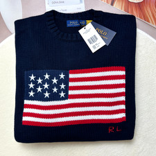 POLO RALPH LAUREN Navy American Flag Cotton S...