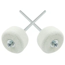 2 Pieces White Felt Bass Drum Beater, Kick Drum Beater Instrument Accessories...