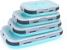 Set of 4 Collapsible Foldable Silicone Food Storage Containers,Ktichen Collapsib