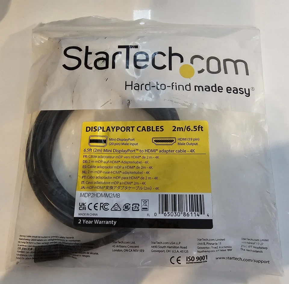 6.5 Ft Mini DisplayPort Male to HDMI Male Cord, Starlink 4K - Image 2 of 3