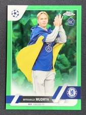 Mykhailo Mudryk 2022-23 Topps Chrome Sapphire UCL Green RC /70 #52