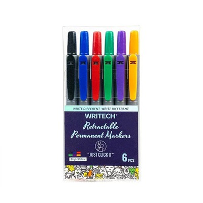 Writech einziehbares permanentes 6-teiliges Marker-Set