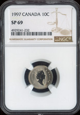 1997 Canada  10 Cents NGC SP69 Specimen - Quality