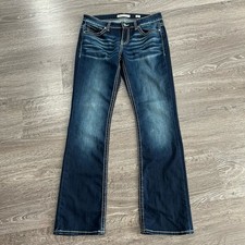 BKE Payton Women's SZ 30L Bootcut Jeans, Dark Blue Stretch MID Rise,5 Pockets