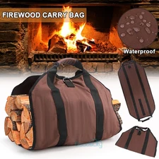 Outdoor Firewood Carrier Log Bag Waterproof Heavy Duty Canvas for Carrying Wood