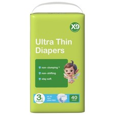 X9 Ultra Baby Diapers Size 3 16-28 lbs , 40 Count