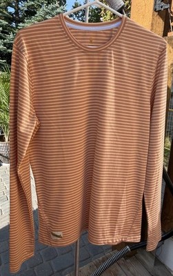 Tracksmith Long Sleeve  Vented Performance Crew Active Knit Size Medium Orange