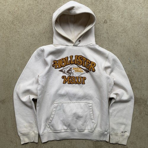 Vintage Hollister Hoodie Mens large beige Pullover Surf North Shore Maui Y2K