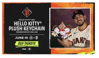 SF GIANTS 2026, PRE-SALE, Hello Kitty Blind Box charm for 6/14 26