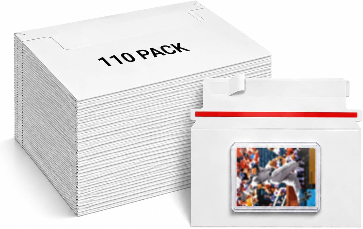 110 Pack Rigid Mailers 7x4.35 Trading Card Shipping Envelopes Sleeves