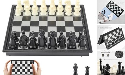 Travel Chess Set Magnetic Portable Folding Chess Board - Small Mini Pocket 