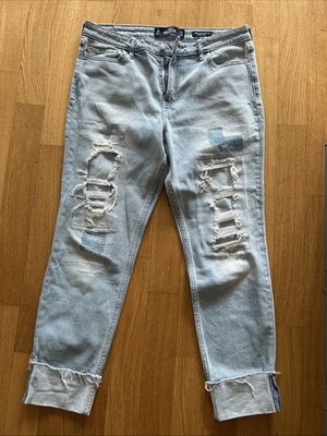 Hollister High Rise Skinny Crop Jeans Destroyed Damen 30/26 11R