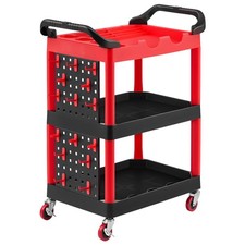 Uimoso 3-Tier Rolling Utility Cart with 360  Swivel Wheels, 300 lbs Capacity