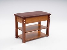 2-Tier Brown Shoe Bench Entryway Shoe Storage Bench Shoe Storage Bench
