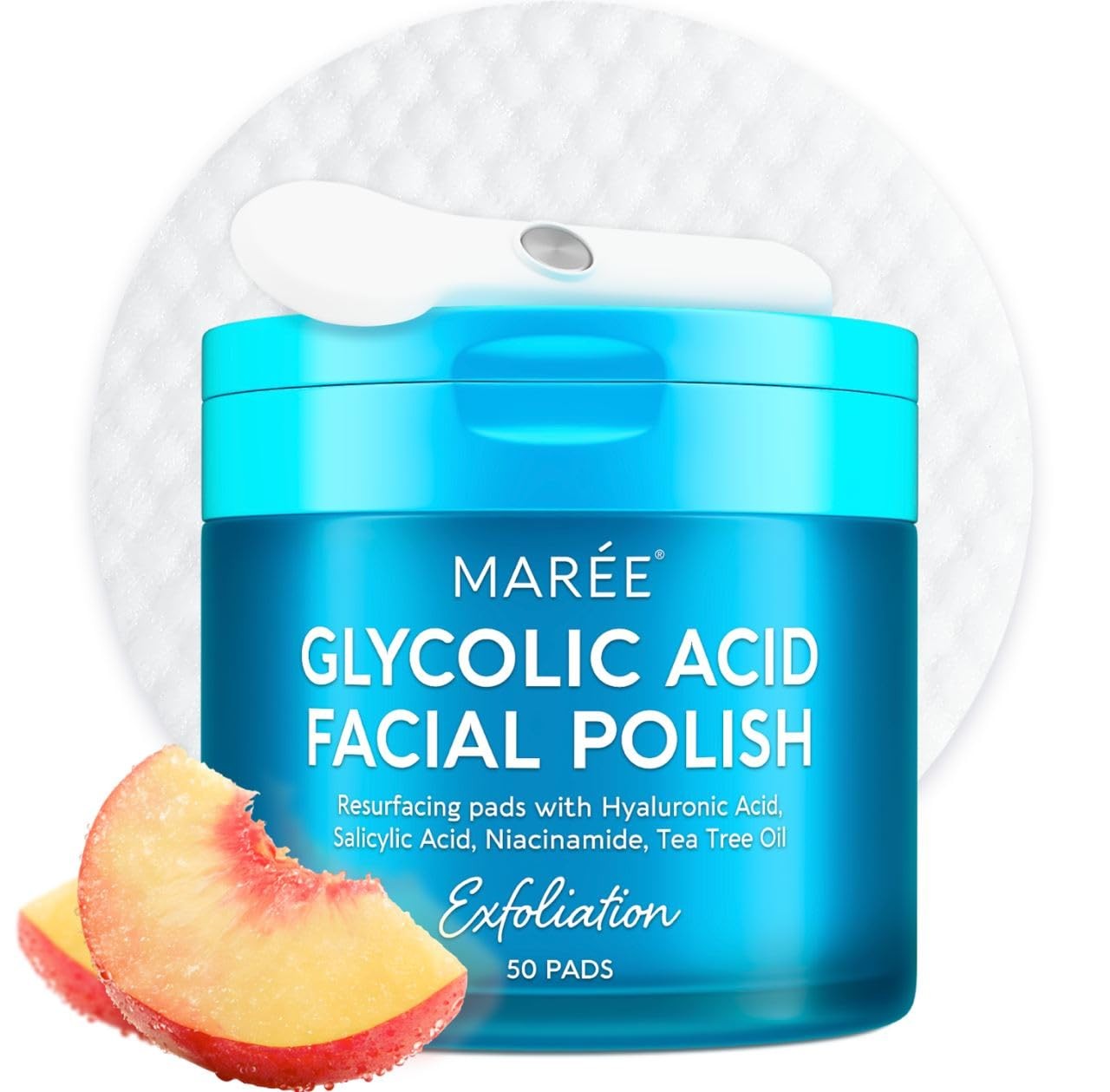 Glycolic Acid Pads - Toner Pads for Face Cleansing - Exfoliating Pad with Tea...