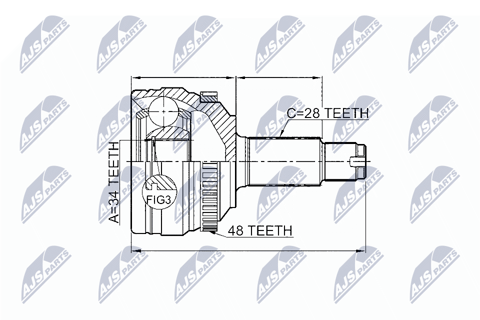 Driveshaft CV joint Front Axle CV Joint NPZ-DW-028 NTY for SSANGYONG KORANDO - Image 3