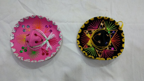 5" Mexican Decorative Mini Charro Sombrero Felt Hat 3 Pack Fiesta Assortment ...