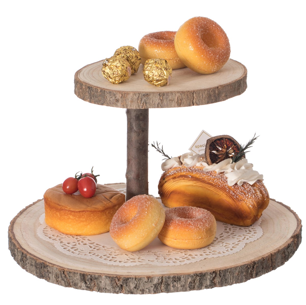 New Natural Wood Color Tree Bark Server Tray with Rustic Appeal