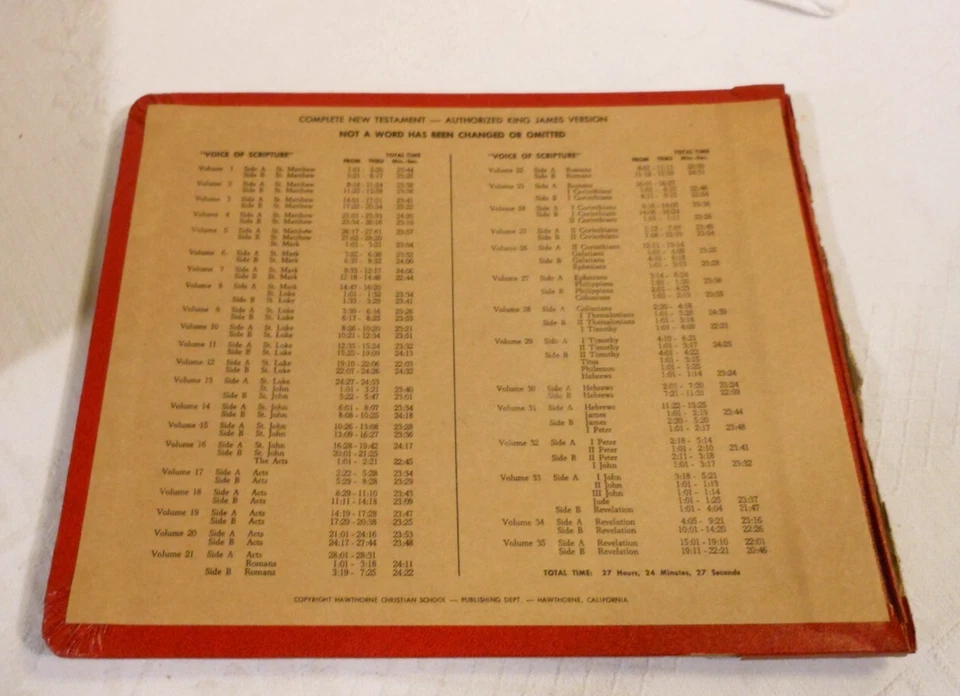 Holy Bible New Testament King James Talking Version on 35 Records -16 2/3 RPM - Image 4 of 4