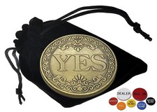 Texas Hold'em Poker Card Guard "Yes No" + 7pc Buttons Lammers Set w/Pouch Bundle