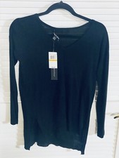 Cable Gauge Lightweight Shirt Pullover Black Sweater Top Women Small NWT