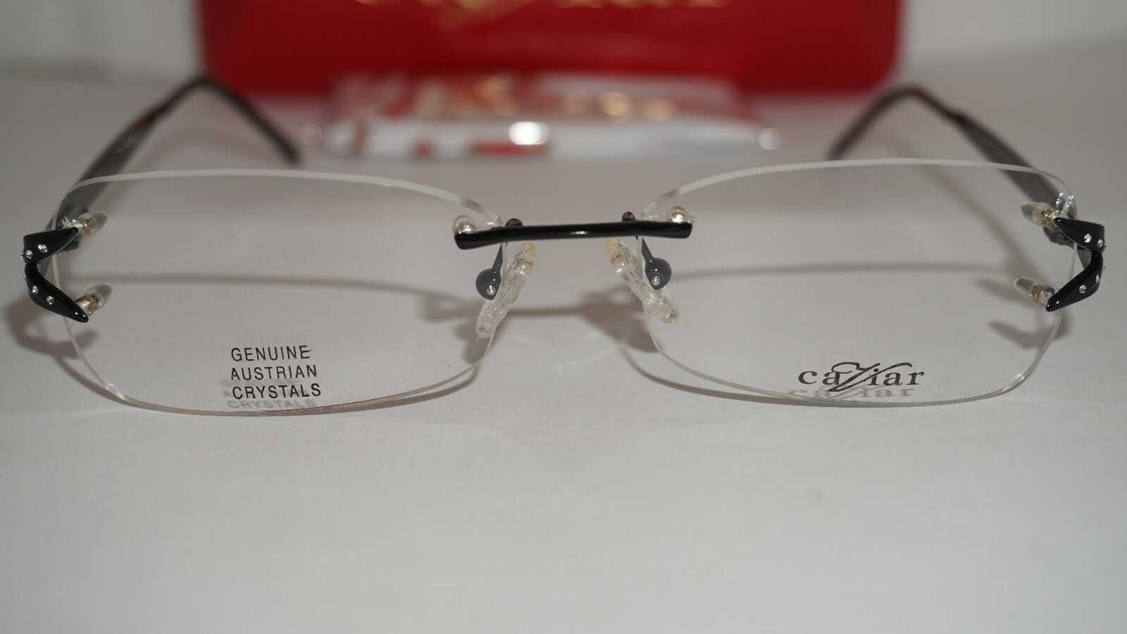 Caviar Eyeglasses New Black Rimless Austrain Crystals M2305 C24 54 16 ...