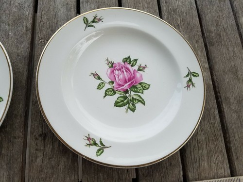 2 Vintage Teller Harmony House Salem Martha 6 1/4" Teller Rose 23K Gold 52W - Bild 3 von 6