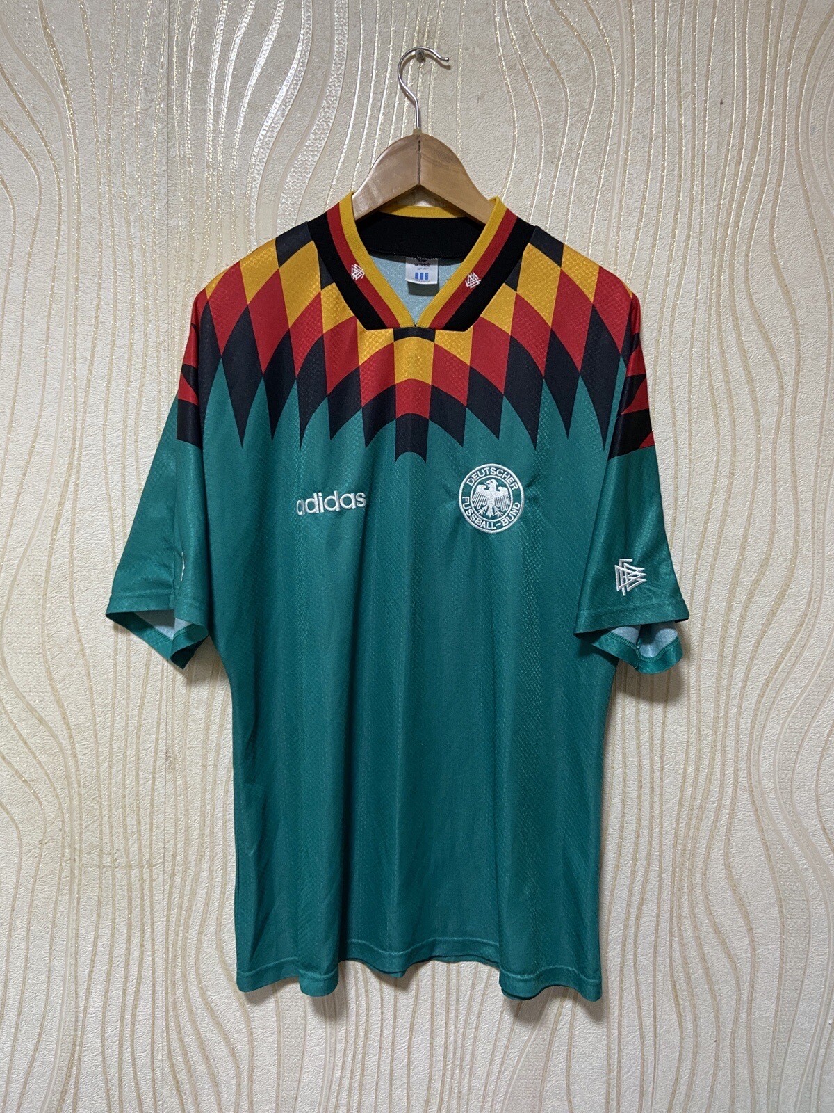 GERMANY 1994 1996 AWAY FOOTBALL SHIRT SOCCER JERSEY ADIDAS sz 42/44 MEN GREEN