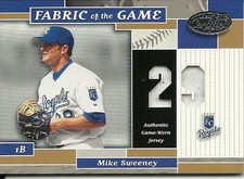 2002 Leaf Certified Materials Fabric Of The Game Number M Sweeney 94 Royals 3/29
