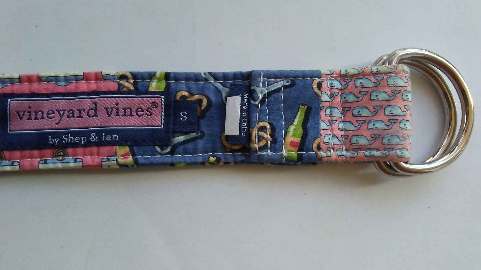 Vineyard Vines Patchwork D-ring Belt Size S Unise… - image 3