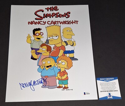 Nancy Cartwright Signed Autographed The Simpsons 11x14 Beckett COA 
