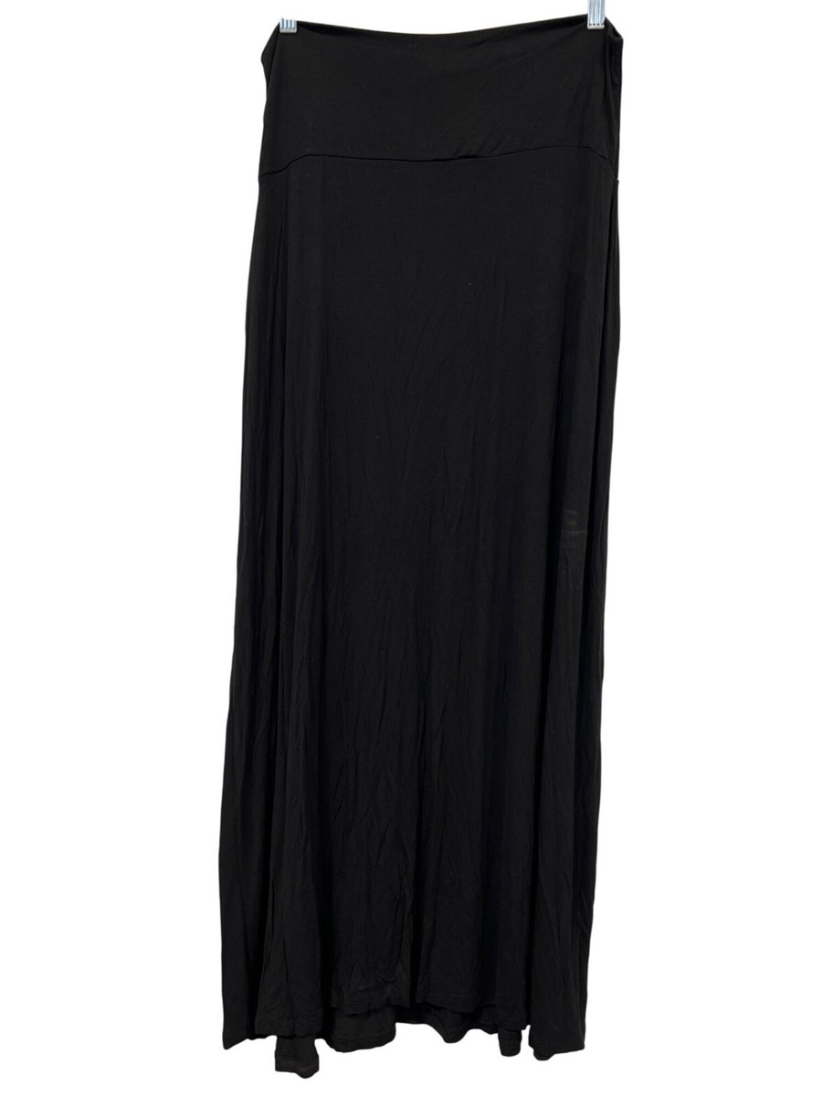 Jody California Pull On Maxi Skirt XL Black Rayon Blend Elegant