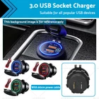 12V Car Cigarette Lighter Socket Dual QC3.0 USB Fast Charger Adapter