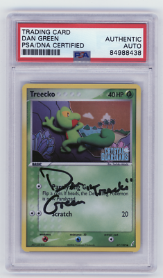 PSA Signed Dan Green Treecko 67/100 EX Crystal Guardians Reverse
